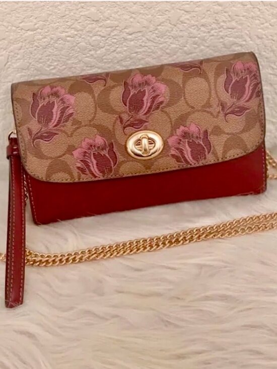 Coach Handbags - Coach Desert Tulip Print Chain Crossbody